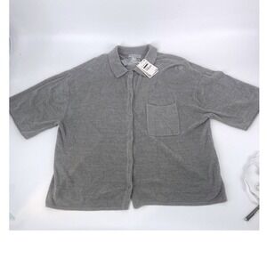 Barefoot Dreams Silver CozyChic Ultra Lite Cropped Short Sleeve Size XL Moonbeam